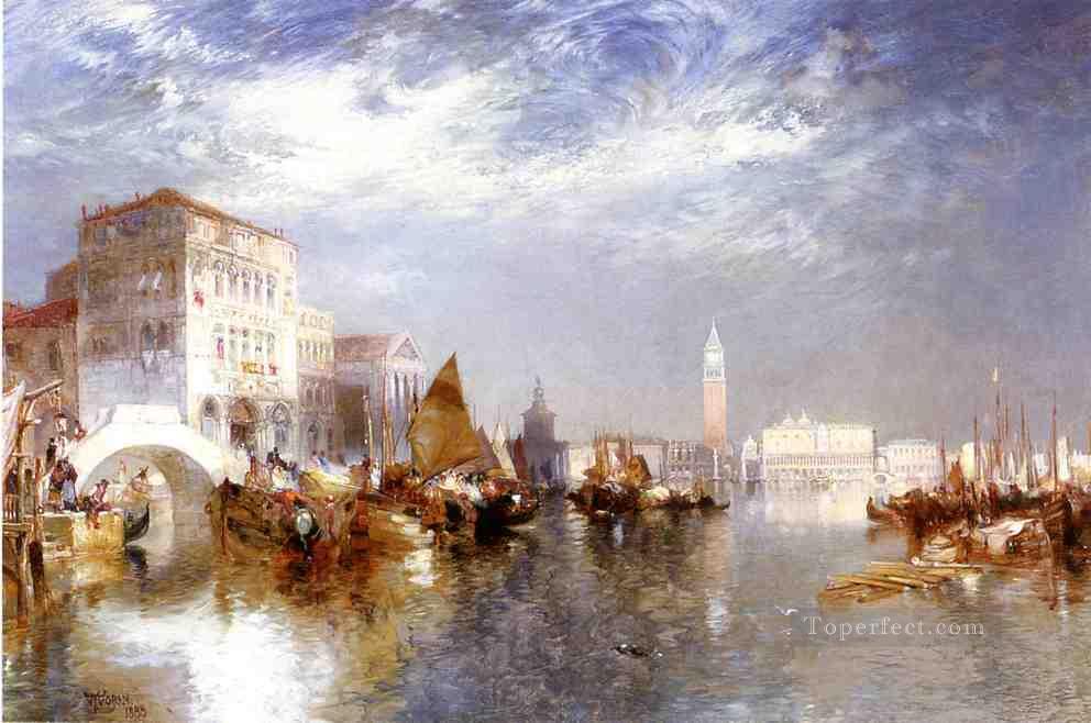 Glorious boat Thomas Moran Venice Oil Paintings